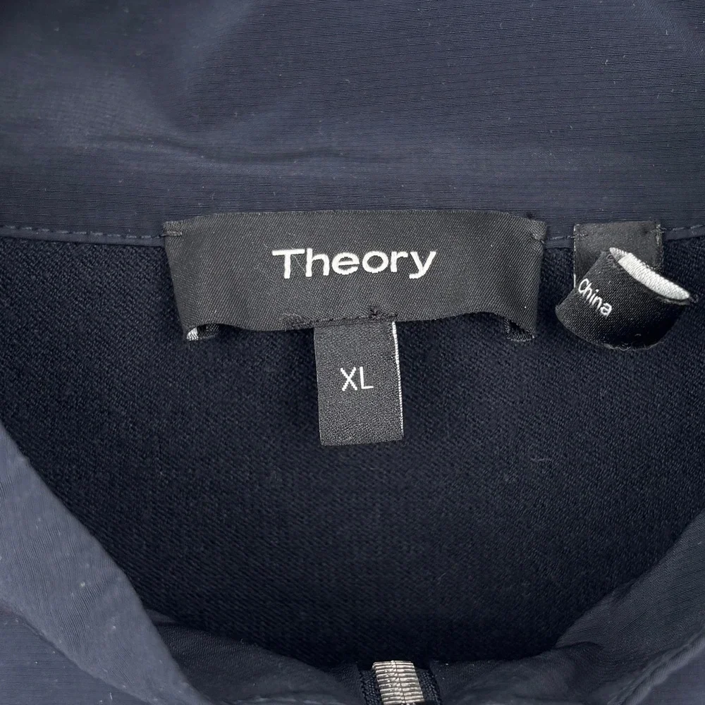 Theory‎ Belville PK Fine Bilen Zip Bomber Jacket Navy Lightweight Modern Size XL